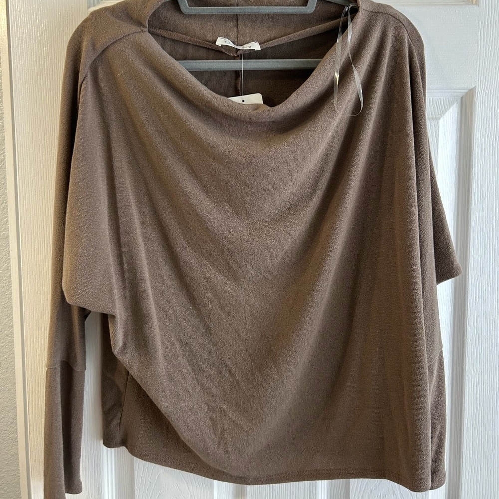 Tan boatneck top